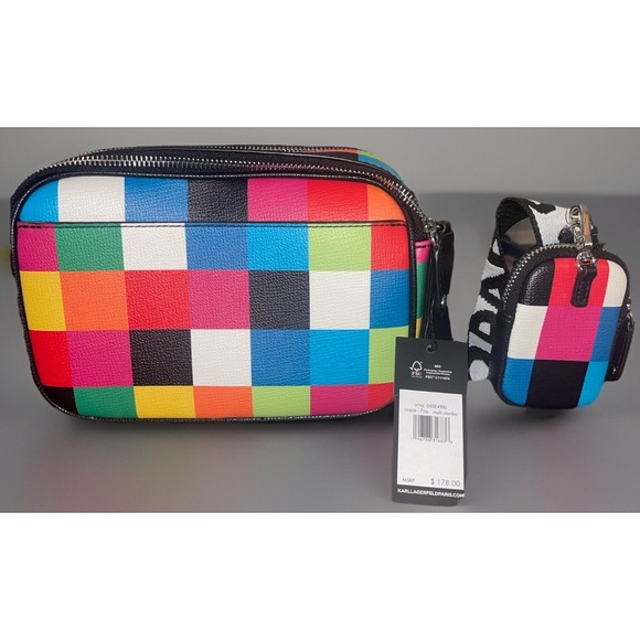 Karl Lagerfeld Paris Maybelle Multicolor Crossbody Camera Bag Handbag NWT $178 - Picture 5 of 12